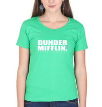 Load image into Gallery viewer, Dunder Mifflin T-Shirt for Women-XS(32 Inches)-Flag Green-Ektarfa.online
