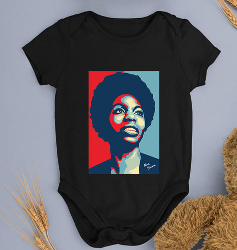 Nina Simone Kids Romper For Baby Boy/Girl-Black-Ektarfa.online