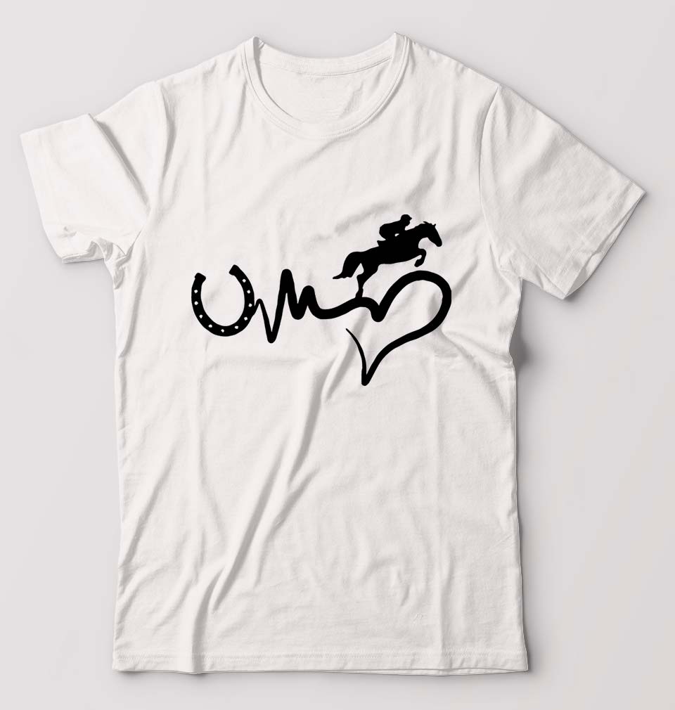 Horse Riding T-Shirt for Men-White-Ektarfa.online