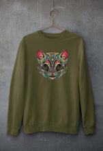 Load image into Gallery viewer, Psychedelic Cat Unisex Sweatshirt for Men/Women-Olive Green-Ektarfa.online
