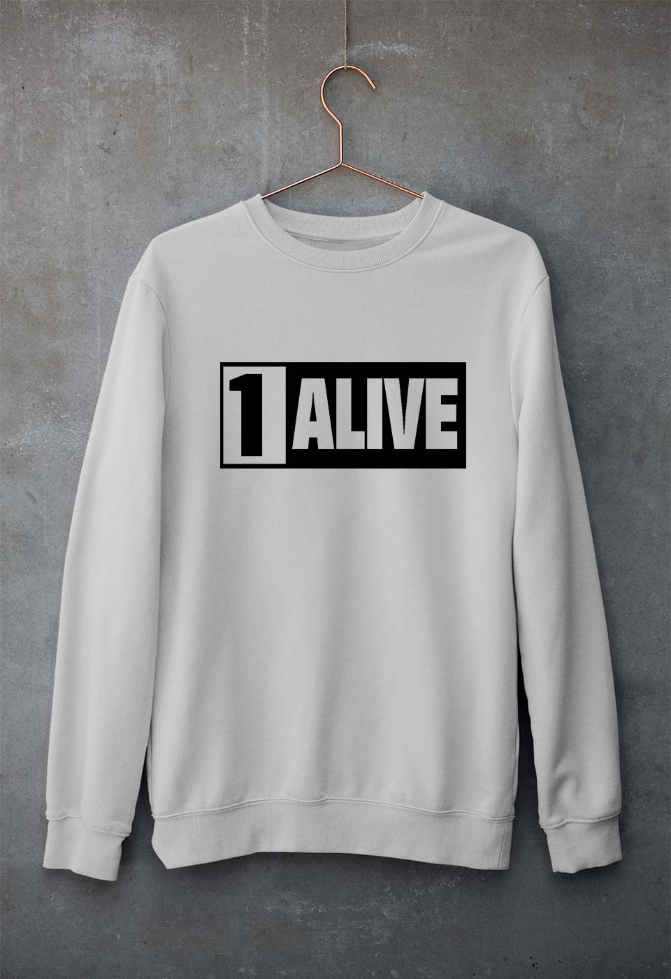 PUBG 1 Alive Unisex Sweatshirt for Men/Women-Grey Melange-Ektarfa.online