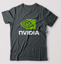 Load image into Gallery viewer, Nvidia T-Shirt for Men-S(38 Inches)-Steel grey-Ektarfa.online
