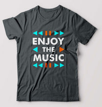 Load image into Gallery viewer, Music T-Shirt for Men-S(38 Inches)-Steel grey-Ektarfa.online
