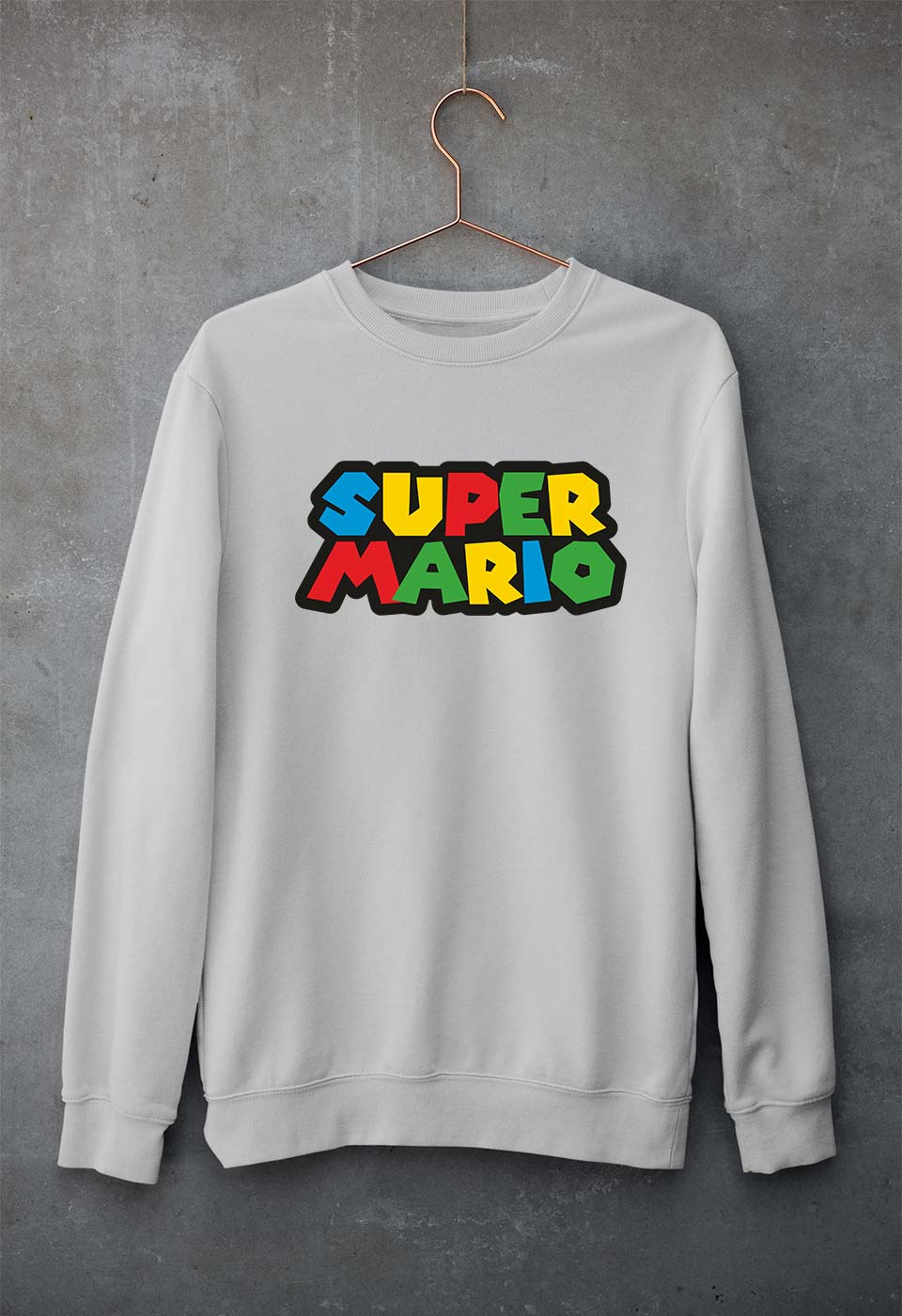 Super Mario Unisex Sweatshirt for Men/Women-S(40 Inches)-Grey Melange-Ektarfa.online