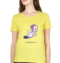 Load image into Gallery viewer, Poker T-Shirt for Women-XS(32 Inches)-Yellow-Ektarfa.online
