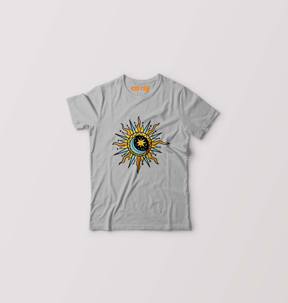Psychedelic Chakra Kids T-Shirt for Boy/Girl-Grey-Ektarfa.online