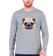 Load image into Gallery viewer, Pug Dog Full Sleeves T-Shirt for Men-S(38 Inches)-Grey Melange-Ektarfa.online

