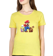 Load image into Gallery viewer, Mario T-Shirt for Women-XS(32 Inches)-Yellow-Ektarfa.online
