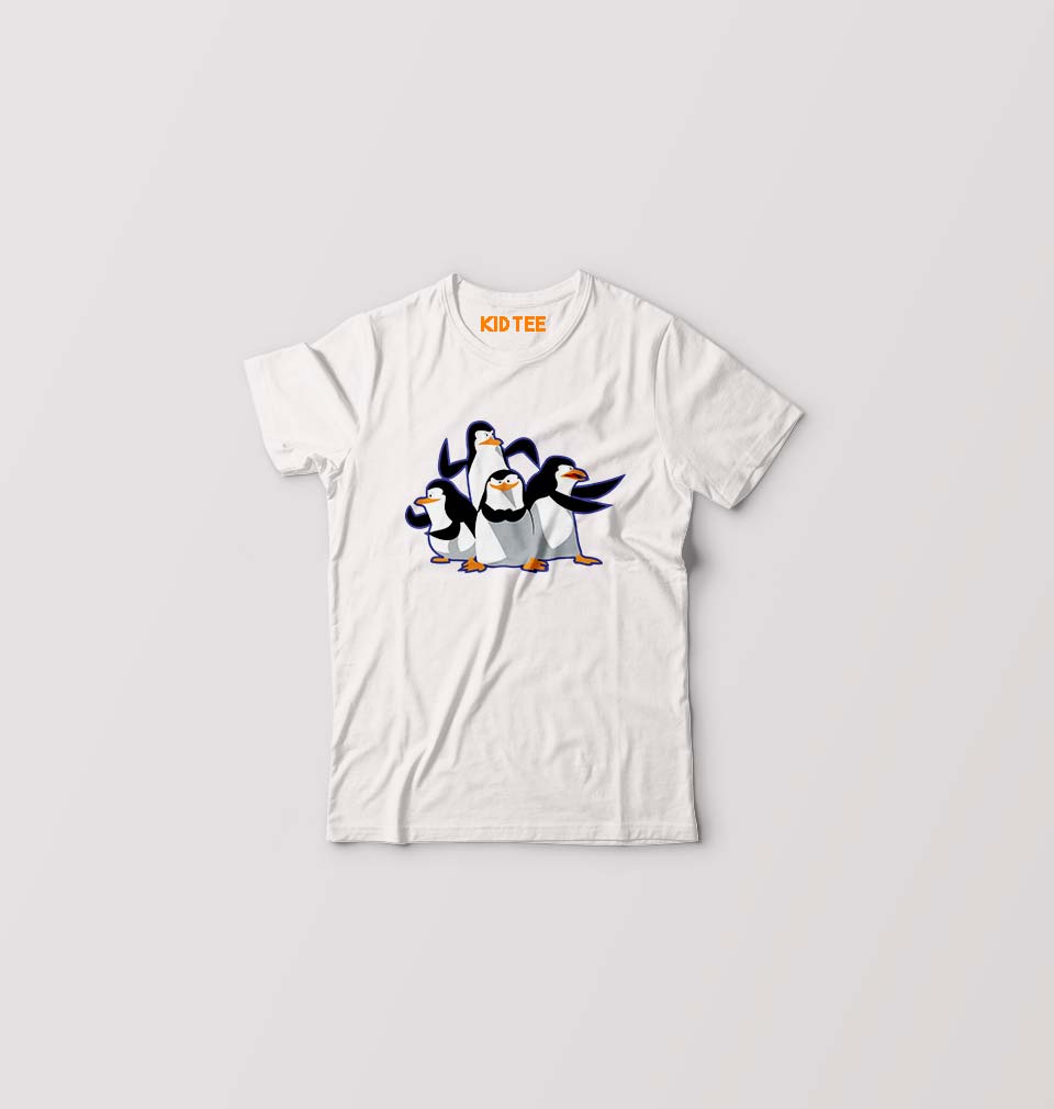 Penguins of Madagascar Kids T-Shirt for Boy/Girl-White-Ektarfa.online
