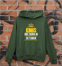 Load image into Gallery viewer, Kings Are Born In October Unisex Hoodie for Men/Women-S(40 Inches)-Dark Green-Ektarfa.online
