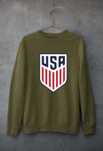 Load image into Gallery viewer, USA Football Unisex Sweatshirt for Men/Women-S(40 Inches)-Olive Green-Ektarfa.online
