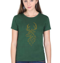Load image into Gallery viewer, Deer T-Shirt for Women-Dark Green-Ektarfa.online
