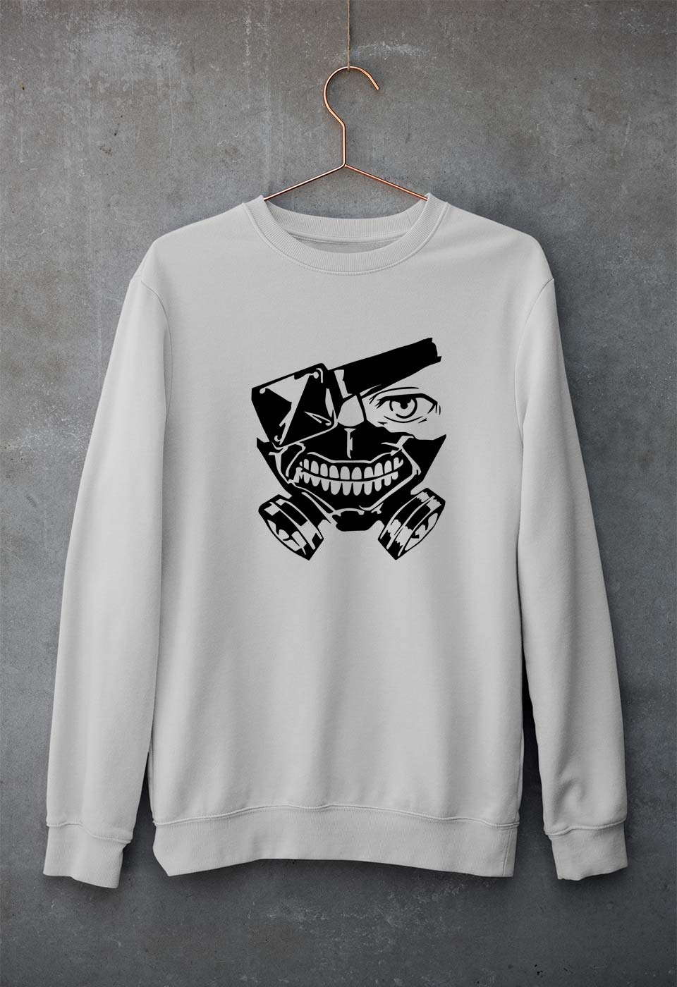 Tokyo Ghoul Unisex Sweatshirt for Men/Women-S(40 Inches)-Grey Melange-Ektarfa.online