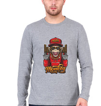 Load image into Gallery viewer, Hip Hop Monkey Full Sleeves T-Shirt for Men-Grey Melange-Ektarfa.online
