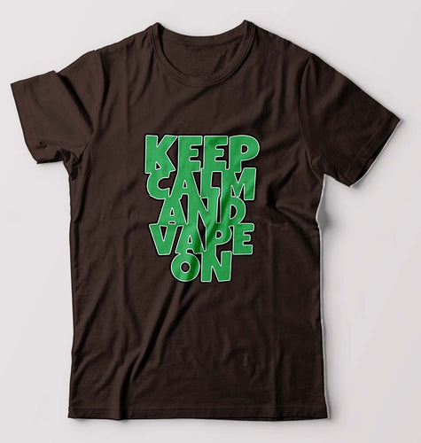 keep calm and vape on T-Shirt for Men-Coffee Brown-Ektarfa.online