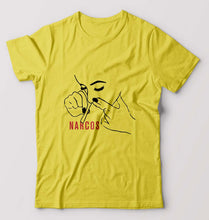 Load image into Gallery viewer, Narcos Drugs T-Shirt for Men-S(38 Inches)-Yellow-Ektarfa.online
