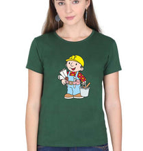 Load image into Gallery viewer, Bob the Builder T-Shirt for Women-XS(32 Inches)-Dark Green-Ektarfa.online
