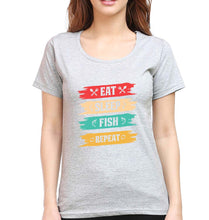 Load image into Gallery viewer, Fishing T-Shirt for Women-Grey Melange-Ektarfa.online
