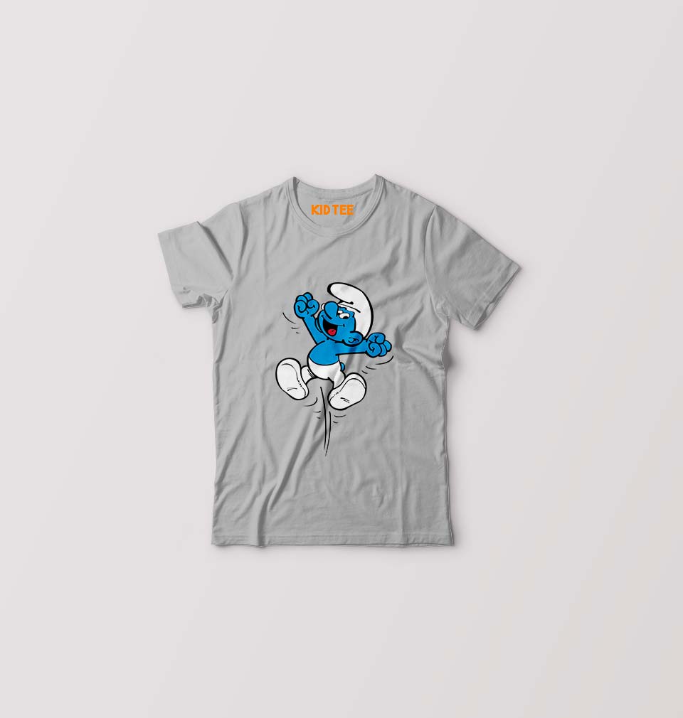 The Smurfs Kids T-Shirt for Boy/Girl-Grey-Ektarfa.online