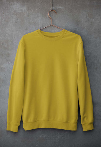 Plain Mustard Yellow Unisex Sweatshirt for Men/Women-ektarfa.com