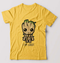 Load image into Gallery viewer, Groot T-Shirt for Men-S(38 Inches)-Golden yellow-Ektarfa.online
