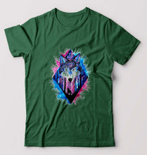 Load image into Gallery viewer, Wolf T-Shirt for Men-Bottle Green-Ektarfa.online

