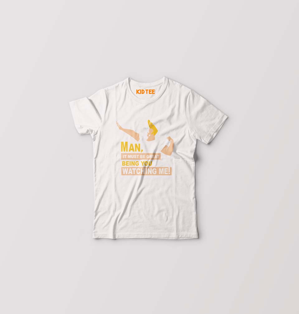 Johnny Bravo Kids T-Shirt for Boy/Girl-White-Ektarfa.online