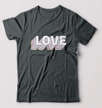 Load image into Gallery viewer, Love T-Shirt for Men-S(38 Inches)-Steel grey-Ektarfa.online
