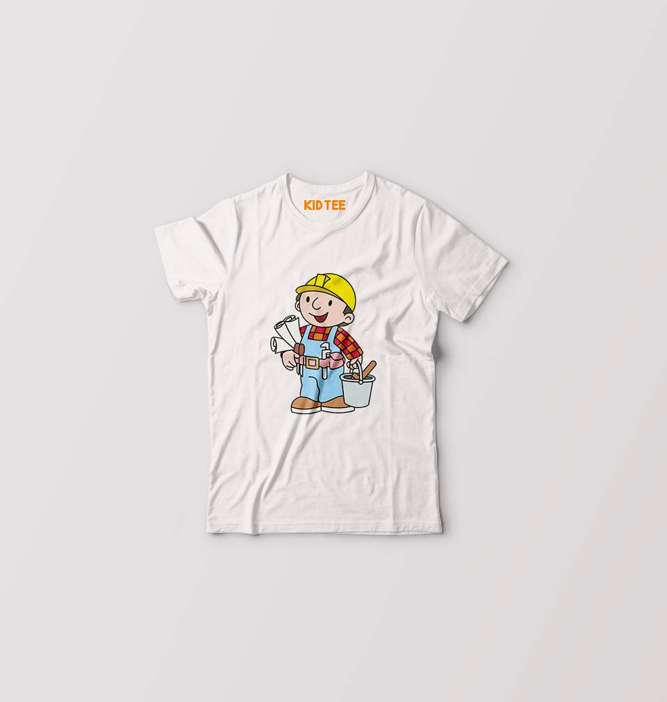 Bob the Builder Kids T-Shirt for Boy/Girl-0-1 Year(20 Inches)-White-Ektarfa.online