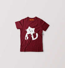 Load image into Gallery viewer, Cat T-Shirt for Boy/Girl-0-1 Year(20 Inches)-Maroon-Ektarfa.online
