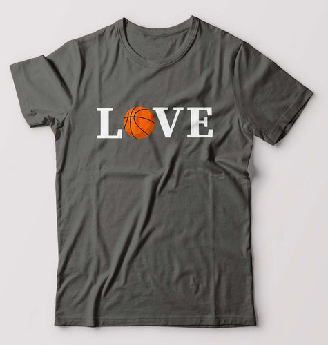 NBA Basketball Love T-Shirt for Men-Charcoal-Ektarfa.online
