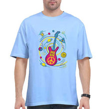 Load image into Gallery viewer, Psychedelic Music Oversized T-Shirt for Men-Baby Blue-Ektarfa.online
