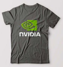 Load image into Gallery viewer, Nvidia T-Shirt for Men-S(38 Inches)-Charcoal-Ektarfa.online
