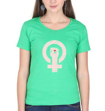 Load image into Gallery viewer, Feminist T-Shirt for Women-XS(32 Inches)-flag green-Ektarfa.online
