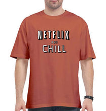 Load image into Gallery viewer, Netflix and chill Oversized T-Shirt for Men-Coral-Ektarfa.online
