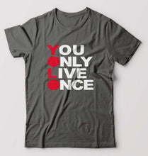 Load image into Gallery viewer, You Live Only Once(YOLO) T-Shirt for Men-Charcoal-Ektarfa.online
