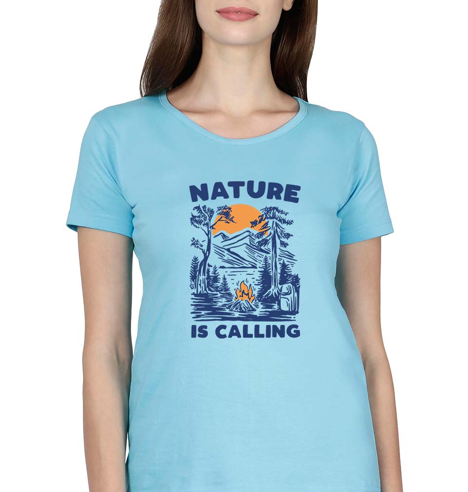 Nature T-Shirt for Women-XS(32 Inches)-SkyBlue-Ektarfa.online