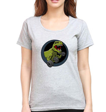 Load image into Gallery viewer, Angry T-Rex Gym T-Shirt for Women-XS(32 Inches)-Grey Melange-Ektarfa.online
