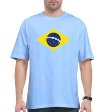 Load image into Gallery viewer, Brazil Oversized T-Shirt for Men-Baby Blue-Ektarfa.online
