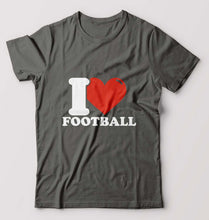 Load image into Gallery viewer, I Love Football T-Shirt for Men-Charcoal-Ektarfa.online
