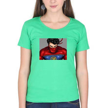 Load image into Gallery viewer, Minnal Murali T-Shirt for Women-XS(32 Inches)-flag green-Ektarfa.online
