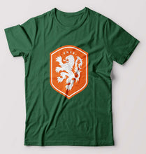 Load image into Gallery viewer, Netherlands Football T-Shirt for Men-S(38 Inches)-Bottle Green-Ektarfa.online
