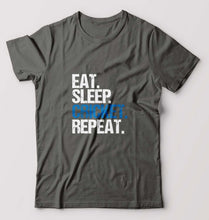 Load image into Gallery viewer, Eat Sleep Cricket Repeat T-Shirt for Men-S(38 Inches)-Charcoal-Ektarfa.online
