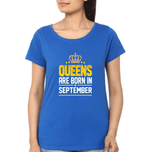 Load image into Gallery viewer, Queens Are Born In September T-Shirt for Women-Royal Blue-Ektarfa.online
