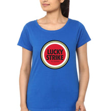 Load image into Gallery viewer, Lucky Strike T-Shirt for Women-XS(32 Inches)-Royal Blue-Ektarfa.online
