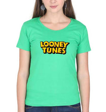 Load image into Gallery viewer, Looney Tunes T-Shirt for Women-XS(32 Inches)-flag green-Ektarfa.online
