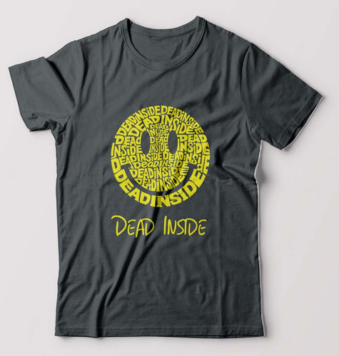 Dead Inside Emoji T-Shirt for Men-Steel grey-Ektarfa.online