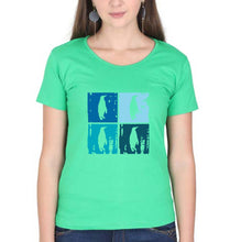 Load image into Gallery viewer, Penguins T-Shirt for Women-flag green-Ektarfa.online
