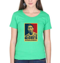 Load image into Gallery viewer, Ronaldinho T-Shirt for Women-XS(32 Inches)-flag green-Ektarfa.online
