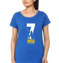 Load image into Gallery viewer, MS Dhoni (MSD) T-Shirt for Women-Royal Blue-Ektarfa.online
